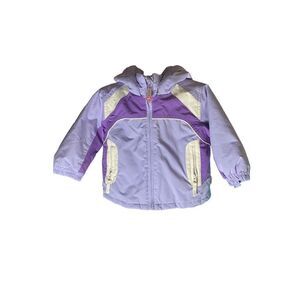 Wonderland, baby girl Purple zip front hooded coat, 12 months